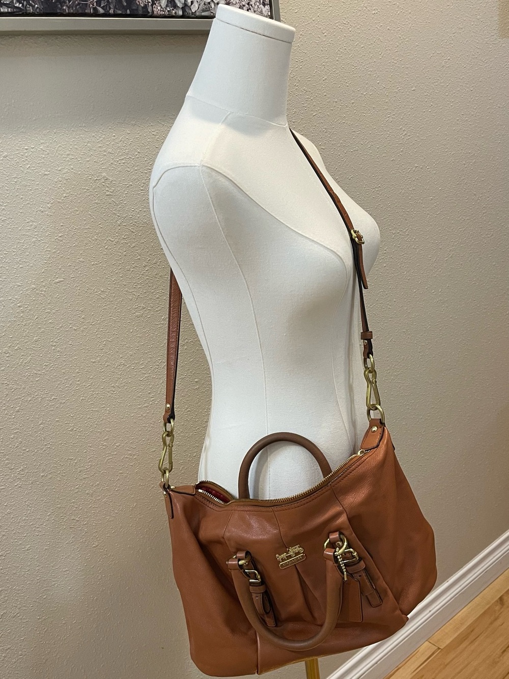 COACH Madison Leather Juliette Satchel Crossbody Cognac Brown 21222 NWT/Tags